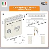 PORTE ITALIANE SLIDING DOOR TRACK, Invisible Magical 1200 for External Sliding Door Wood Wall, Kit includes Track, Wheels, Bottom Guide, Up to 1200mm, Modern Style - 7