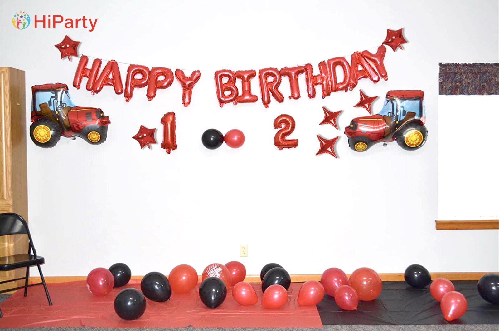 Amazon.co.jp: 誕生日バナー (3Dレッド) マイラーホイル ハッピー