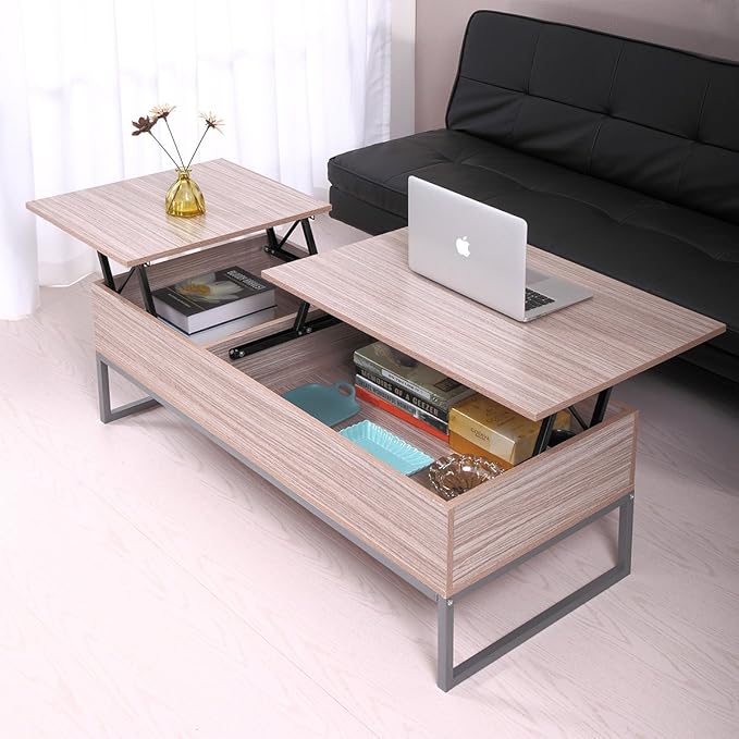Amazon.com: JAXPETY Lift up Top Coffee Table with Under Storage Shelf Modern Living Room ...