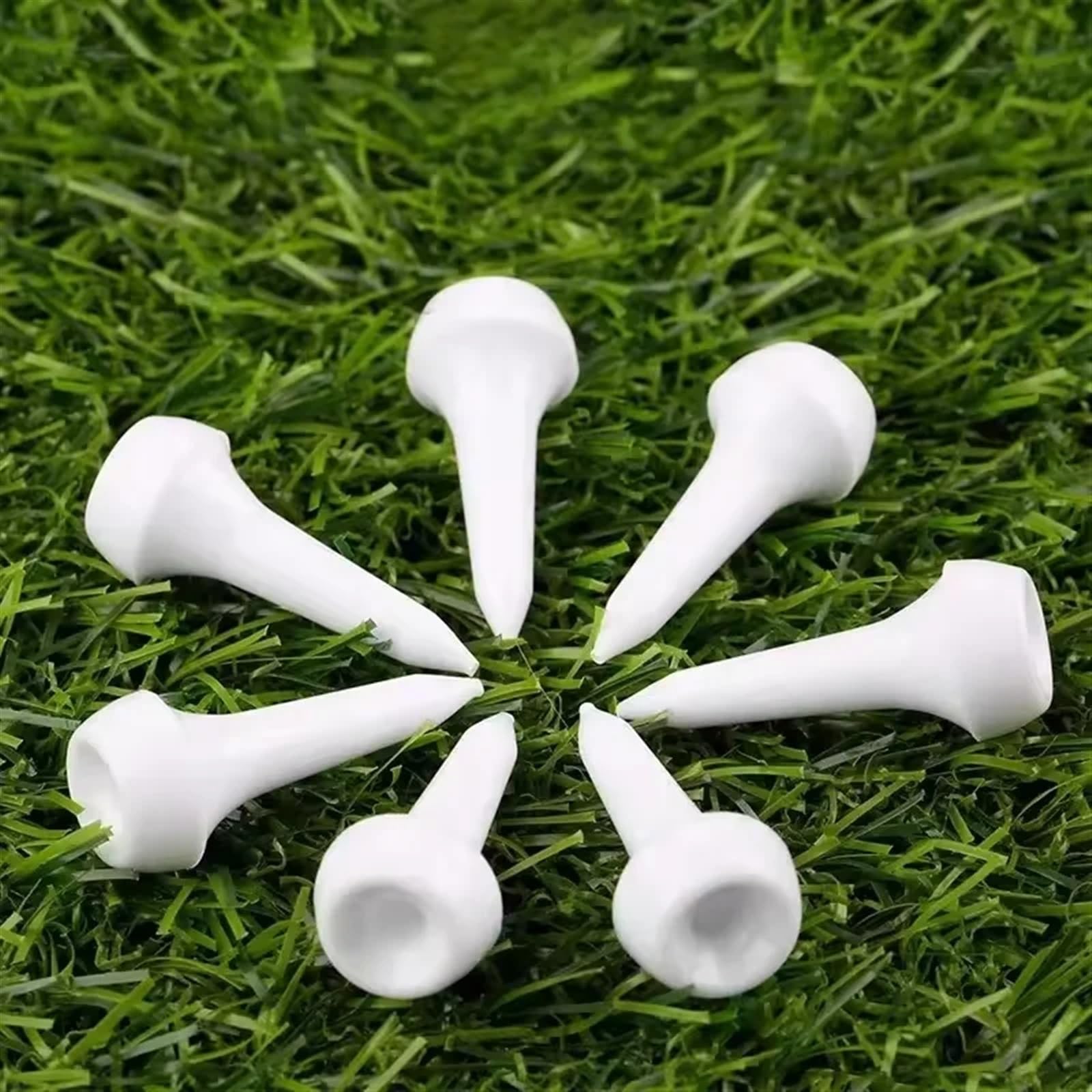 Golf Tee 100Pcs 35MM Beständig Unzerbrechlich Golf-Tee Groß Kunststoff Golf Pegs Outdoor Training Golf Nägel Weiß FüR Einen Idealen Abschlag