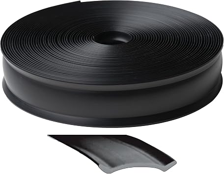 RV Designer I569 Vinyl Insert Trim for RVs - Flexible Molding, Exterior Use, and Roof Edge Molding - Ideal for RVs - Heavy Duty, Black, 1 Inch Wide x 50 ft