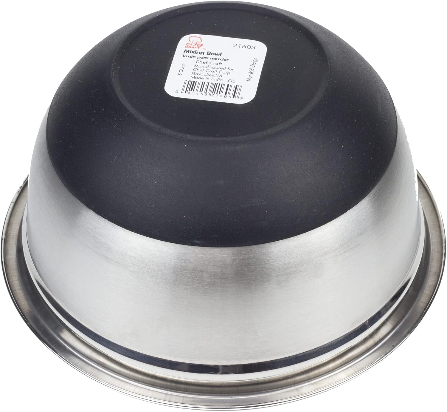 Chef Craft Select Mixing Bowl, 5 quart, Stainless Steel