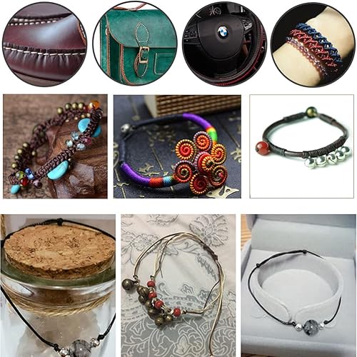 Miniatura 5 de Cuerda de cáñamo de 30 colores de 160 yardas para la fabricación de joyas, cuerda de lino multicolor, cuerda de cuerda natural para pulseras hechas