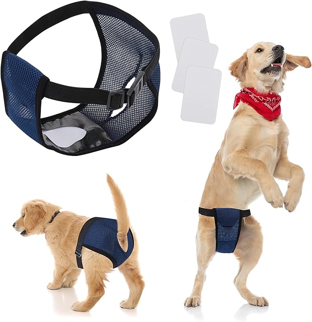cobee Dog Sanitary Napkins Mesh Female Dog Wrap Washable Wraps Panties for Female Pets Pet Dog Underwear Dog Menstruation Underwear Dog Sanitary Nappies Period Underpants for Small Medium Large Dogs S