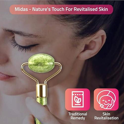 Miniatura 5 de Cytari Chi Jade Rolling Kit 100% Natural Jade Roller | Masaje antienvejecimiento y herramienta de drenaje linfático para ojos, cuello, cuerpo,