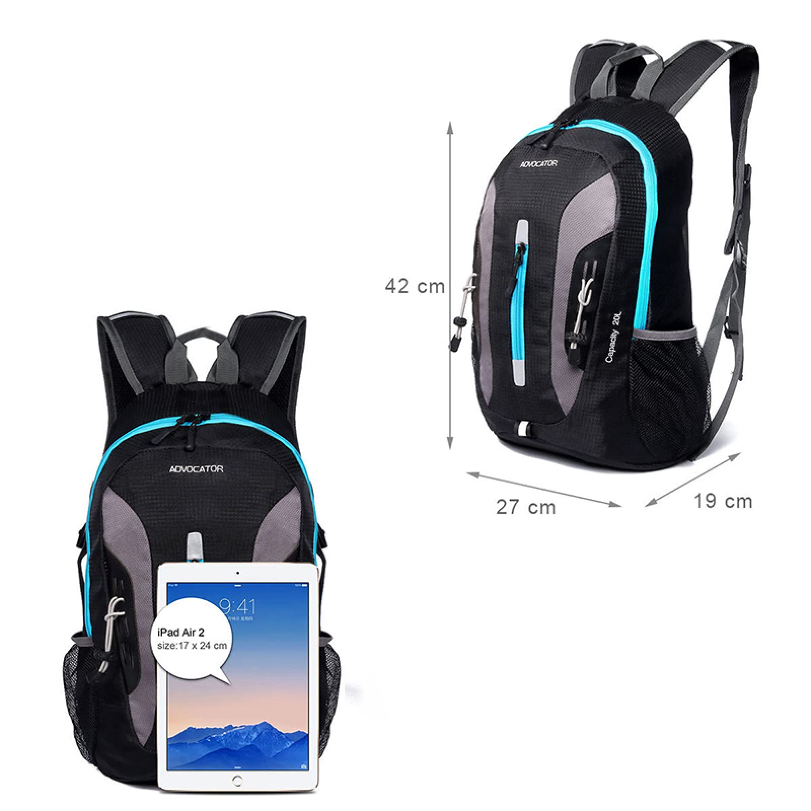 20L Mochila para acampar al aire libre Mochila de montañismo Mochila de senderismo para hombres Mochila de trekking Bolsa de viaje con orificio para auriculares