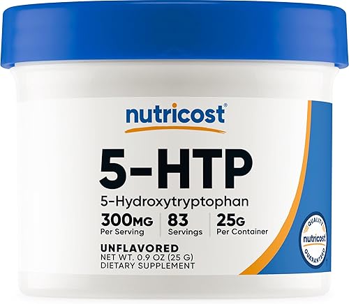 Nutricost 5-HTP Polvo 0.88 oz (300mg por porción), sin gluten y sin OMG, puro 5-htp
