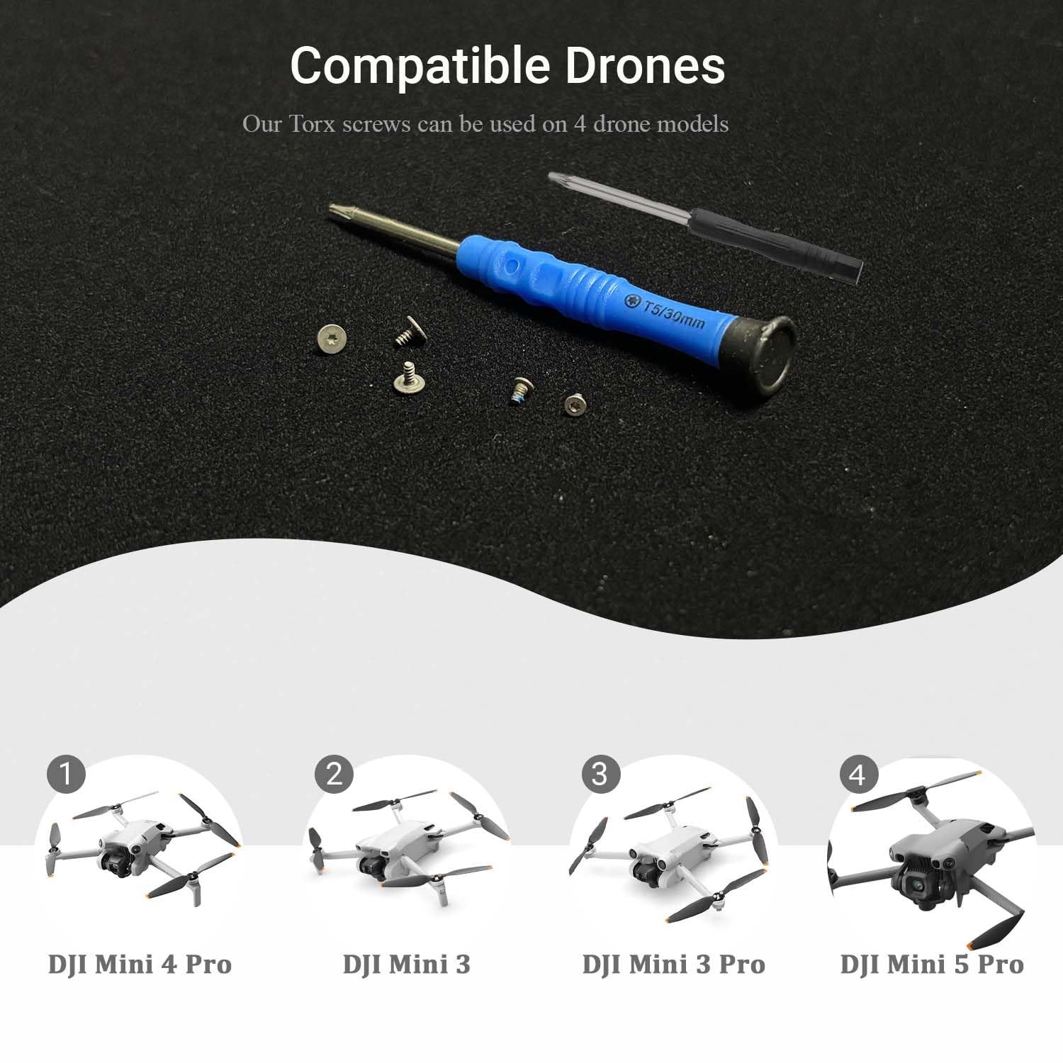 Kit De 6 Tornillos De Repuesto Para Eje Del Brazo Delantero De DJI Mini 3 Pro/Mini 4 Pro Con Destornillador T5