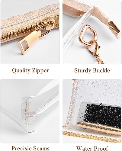 Miniatura 4 de HULISEN Monederos transparentes para mujer, bolso cruzado transparente aprobado para estadios, pequeño bolso transparente para traje de concierto