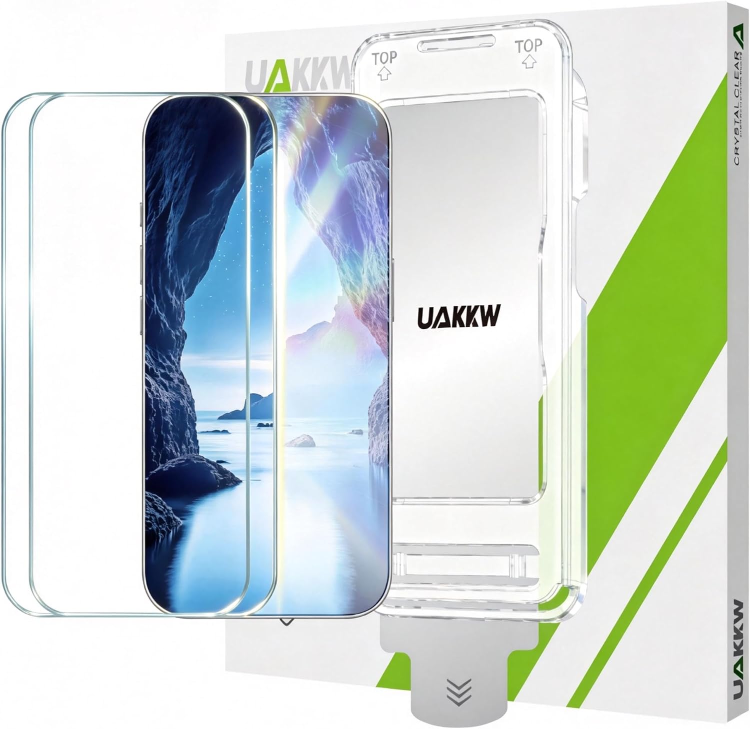 2-Pack Tempered Glass Screen Protector for iPhone 16 6.1-Inch, with Auto-Alignment Kit, AR Anti-Reflective, Auto Dust Removal, 10H Military-Grade Shatterproof, HD Clear, Case Friendly