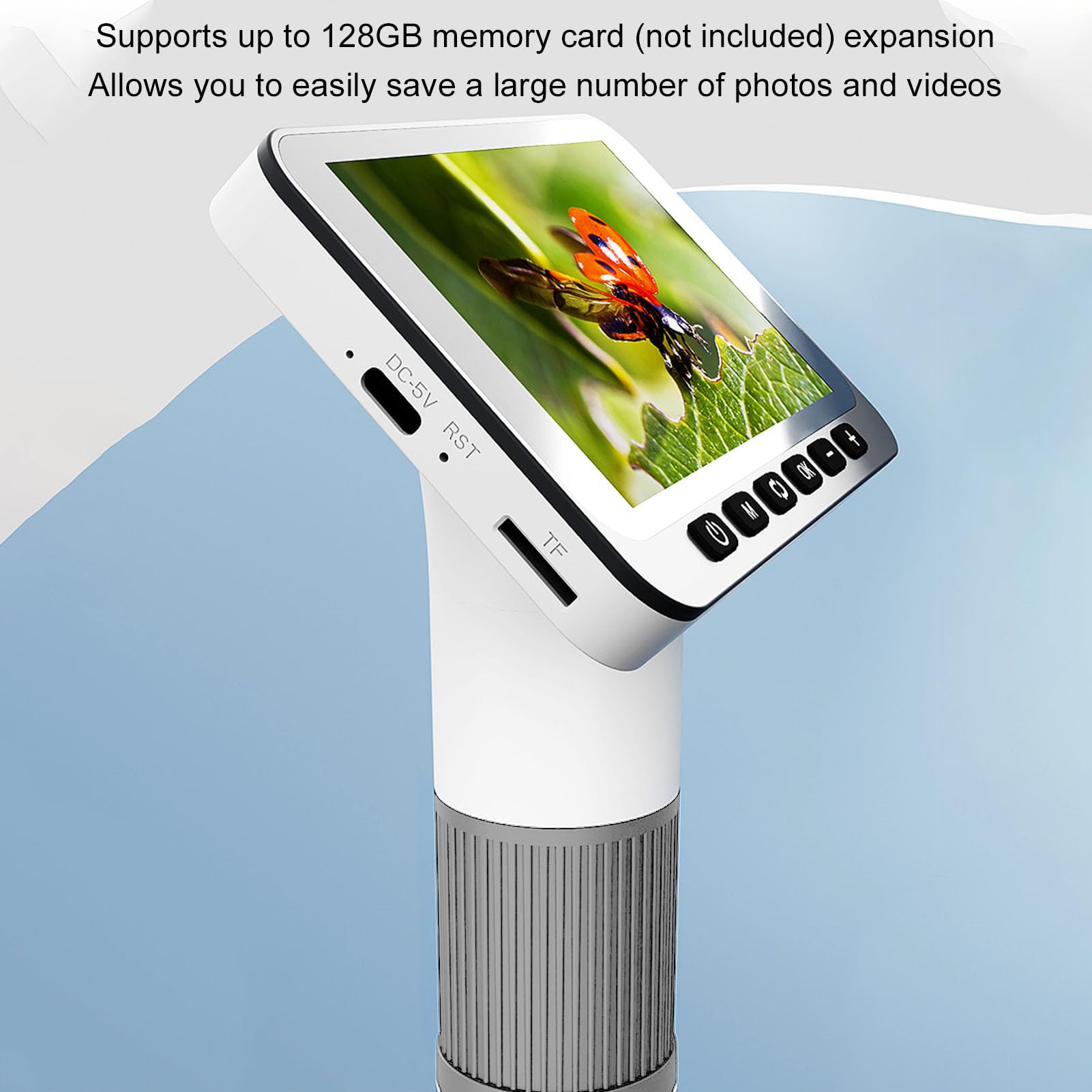 Jiawu 1080p della Lampada HD Elettronica con 8 Luci a LED Visualizzare L'espansione 5-32x per L'osservazione della Natura Digitale (GREY)