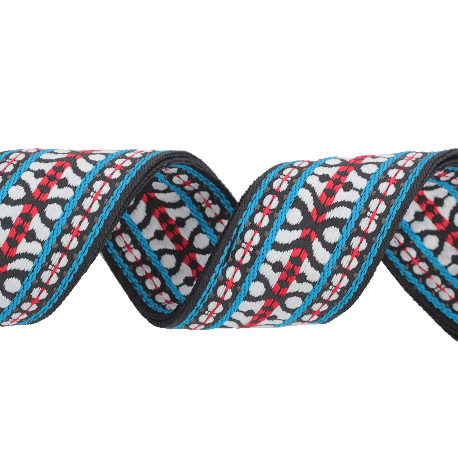 MICFENY Sangle De Guitare Réglable Brodée Vintage à Fleurs Pour