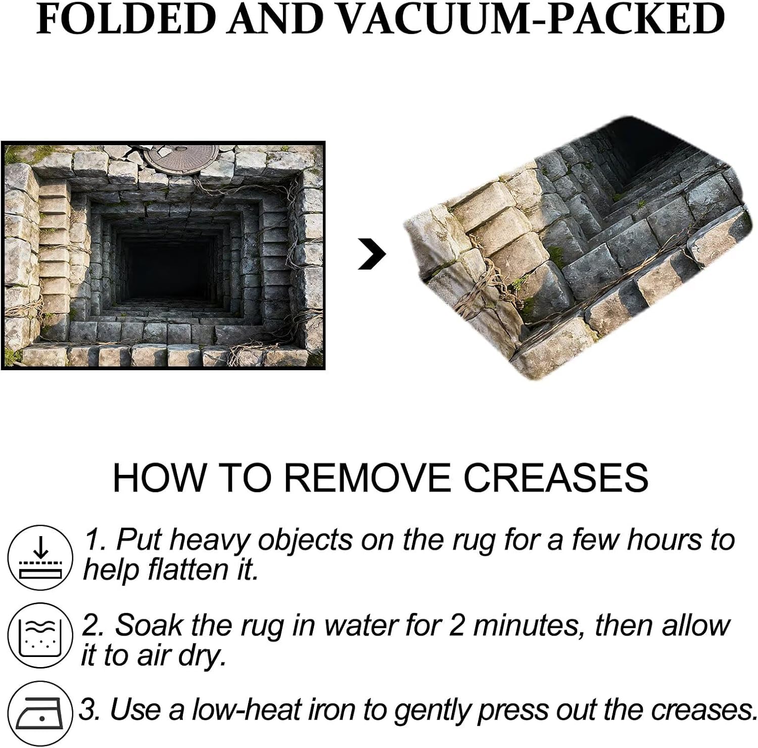 4' x 6' Optical Illusion Area Rug for Living Room Bedroom 3D Carpet Soft Machine Washable Brick Bottomless Hole Floor Mat Pad Doormat for Kids Dorm Nursery Playroom