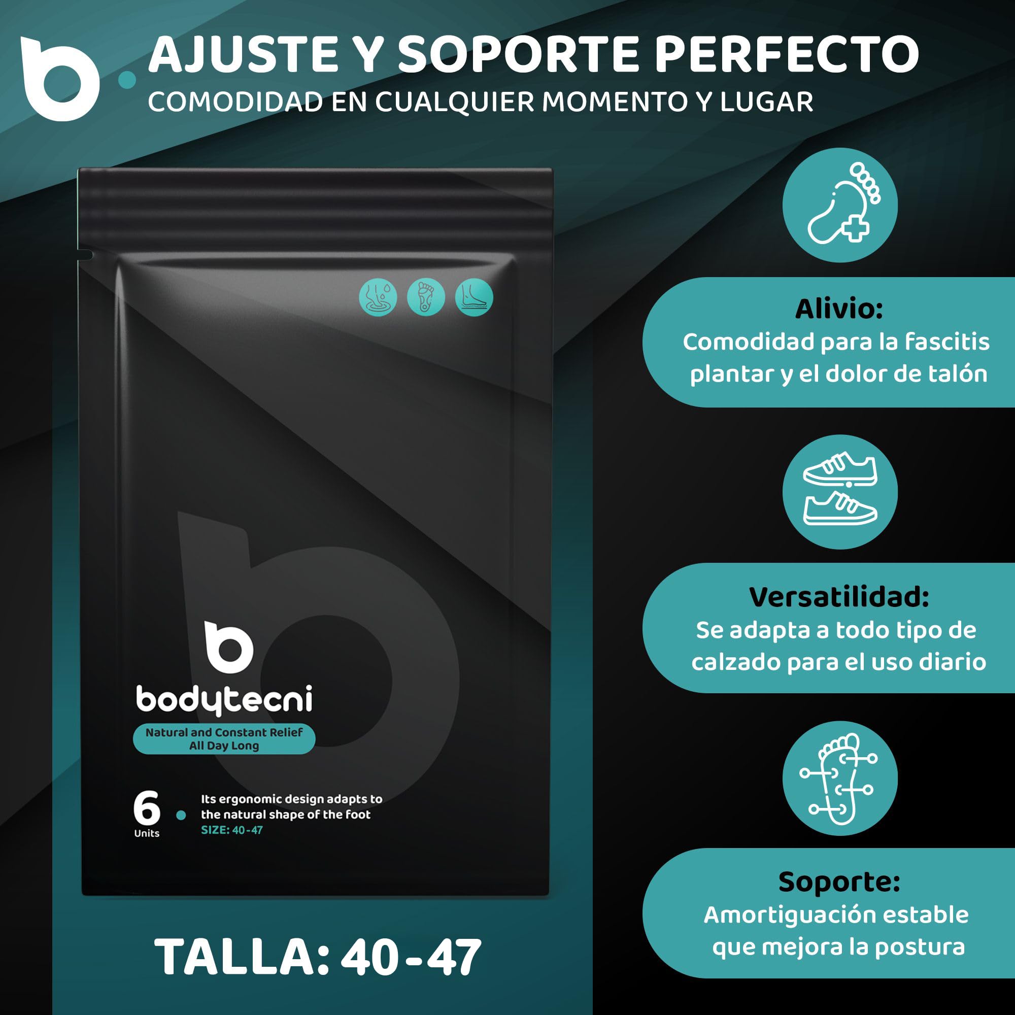 Taloneras - MEGAPACK 3 pares (6 Uds) - Taloneras de Silicona para Fascistis Plantar y Espolon Calcáneo - Plantillas de Silicona para Hombre y Mujer - Pantilla de Talón de gel (Talla 40-47)