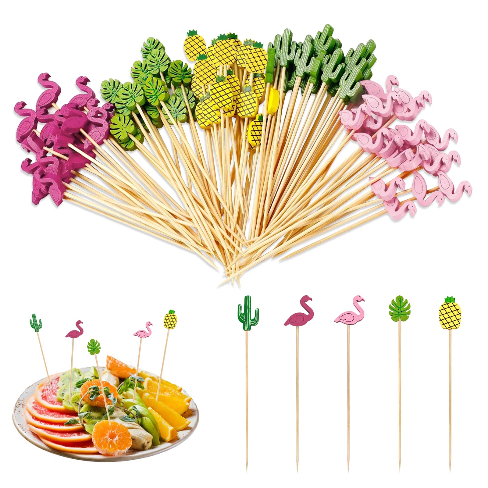 Girihe 100 PCS Coctail Sticks, Coctail Sticks for Drinks Cocktaill Accessories Extra Large Cocktail Stickes, Cock/Tail Decorations for Drinks Fruit Appetizers