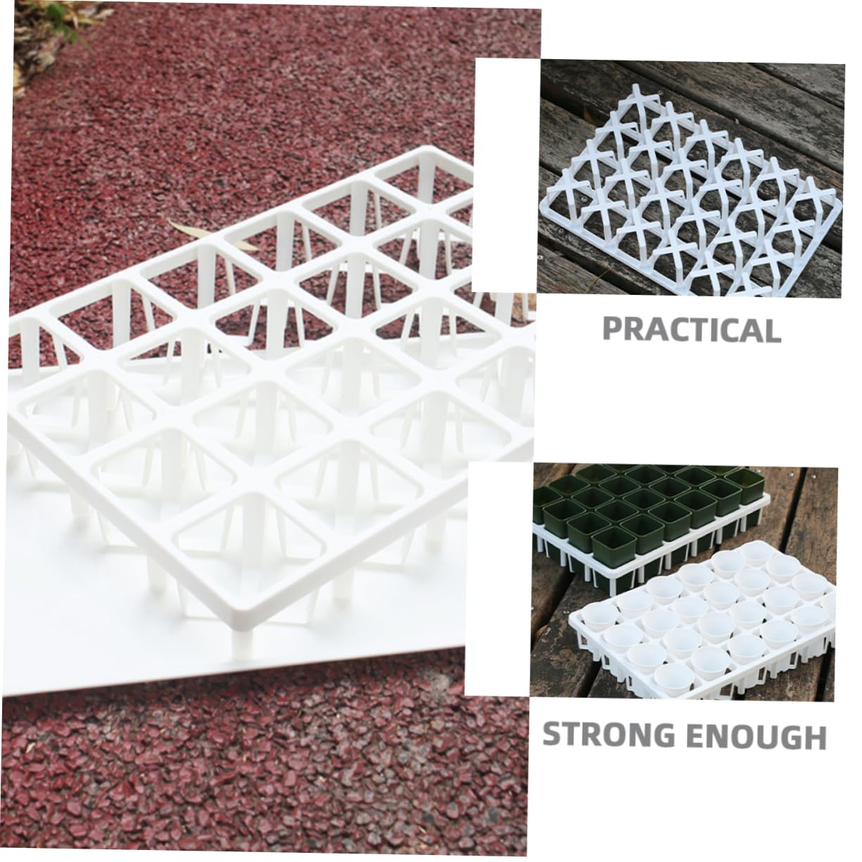 TOYANDONA 6 Pièces Supports de Germination en Plastique Blanc pour Plantes Succulentes, Supports pour Plateaux de Culture, Étagères de Stockage pour Producteurs