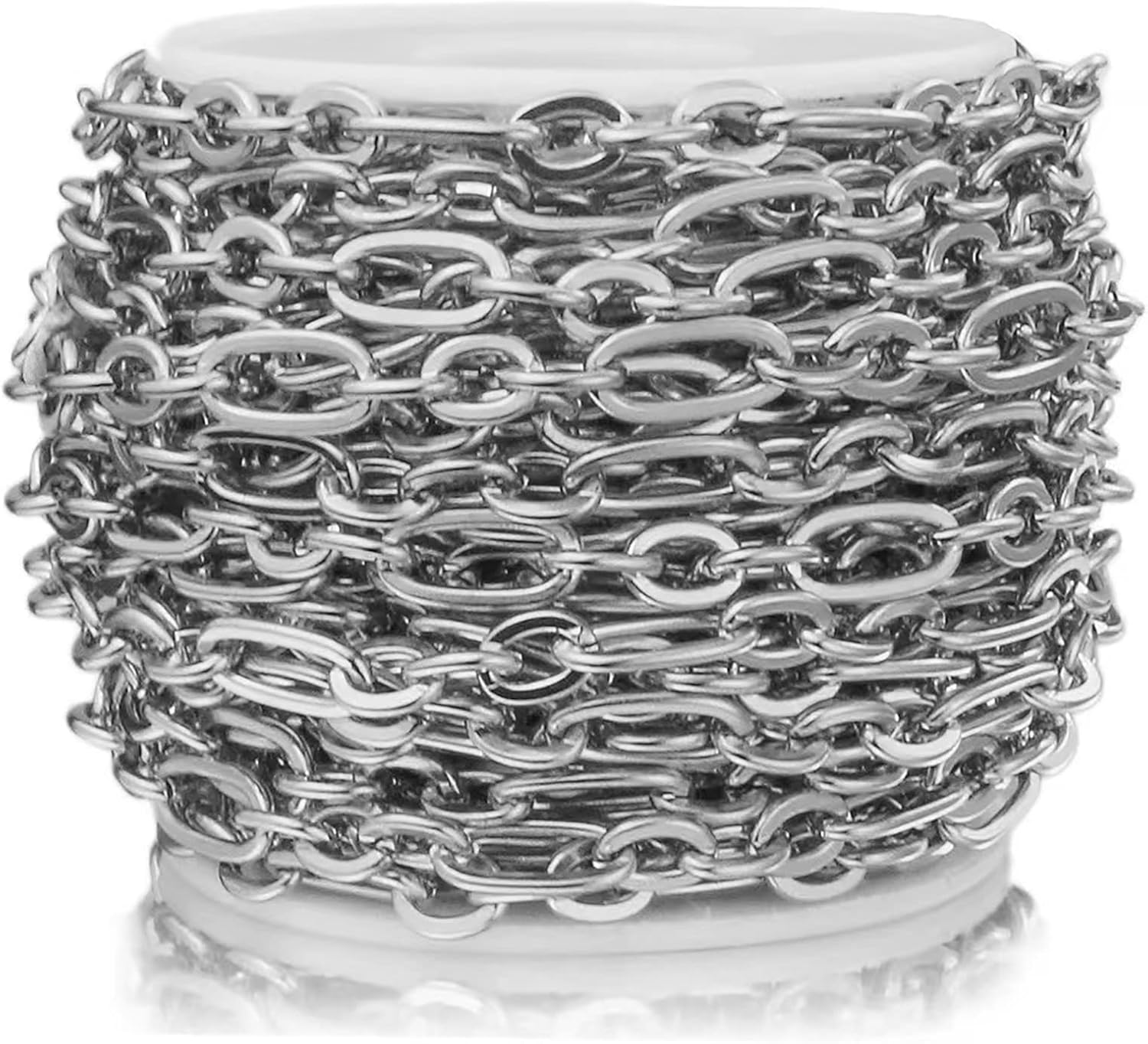 16.4 Feet Stainless Steel Flat Curb Chains 10mm Twisted Miami Cuban Link Chain Chunky Hip Hop Chain Gold Plated with Spool for DIY Jewelry Making