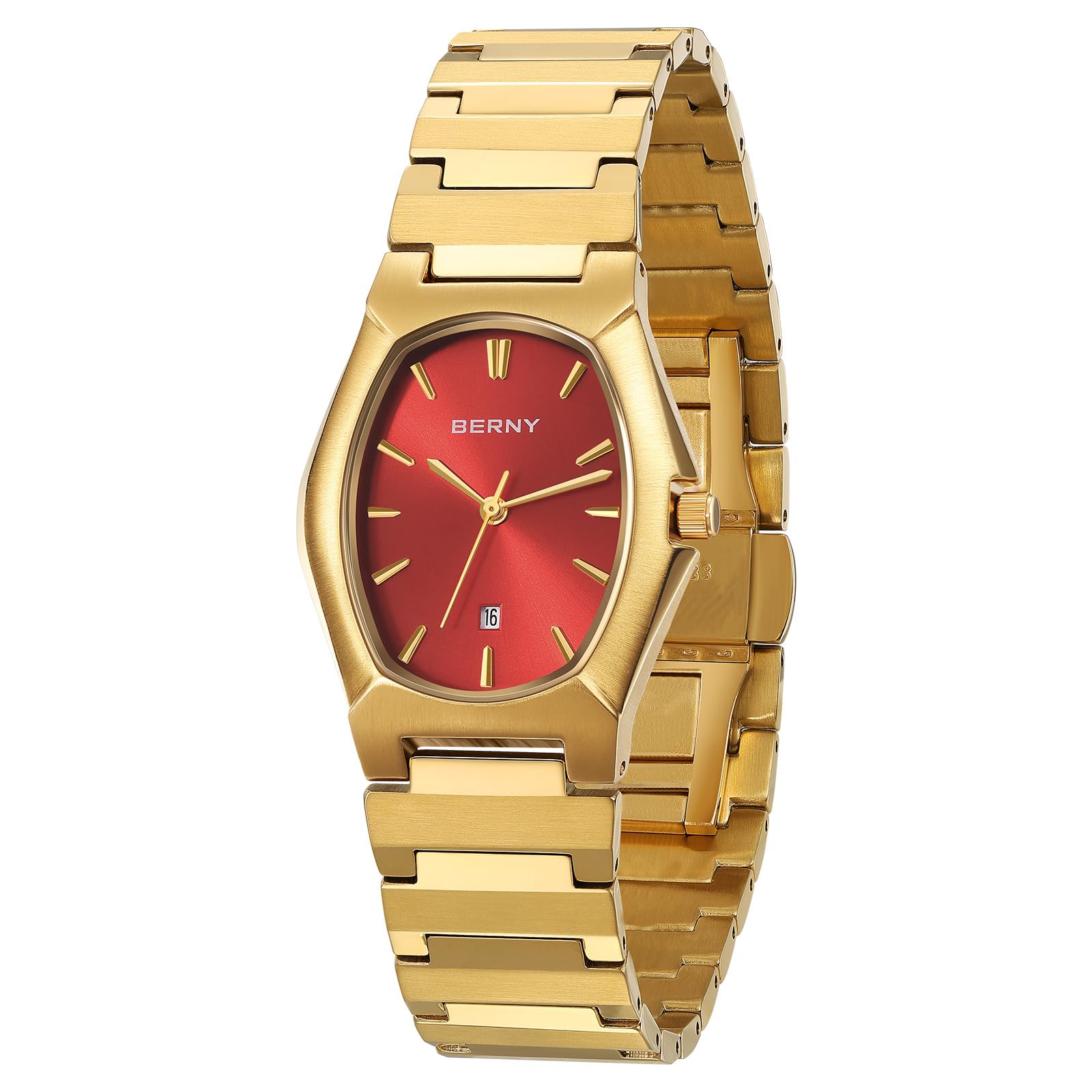 BERNY Uhr für Männer Quratz Bewegung Männliche Luxus Gold Uhren wasserdichte Klassische Armbanduhr