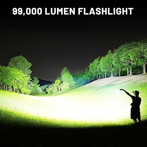 Vista 2 de MIXILIN Linternas Recargables de Alto Lúmenes, Paquete de 4 99,000 Lúmenes Linterna LED Súper Brillante con Cable USB y 5 Modos, Linterna de Mano