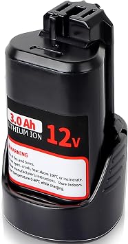 Upgrade3.0Ah Replace Battery for Bosch 12V Battery BAT414 Compatible with Bosch 12V max Lithium-Ion Tools and Chargers for Bosch 12 Volt Battery BAT420 GBA12V30 BAT411 BAT411A BAT412 BAT413