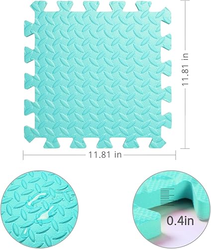 Miniatura 24 de Tapete de juego de espuma para bebé, tapete entrelazado de 0.4 pulgadas de grosor con colores sólidos, tapete de juego suave y no tóxico, tapete