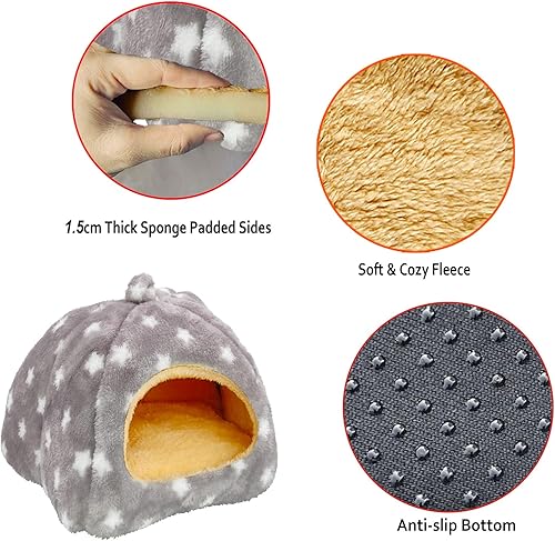 Miniatura 17 de Guinea Pig Bed, Guinea Pig Hideout House Accessories Warm Bed for Small Animals Hamsters Chinchillas Dwarf Bunnies Hedgehogs. M, Green Flower