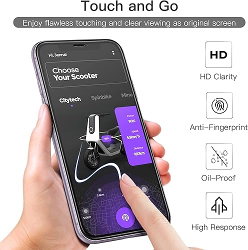 Miniatura 6 de JETech Protector de pantalla de cobertura completa para iPhone 11/XR de 6.1 pulgadas, borde negro, película de vidrio templado con herramienta de