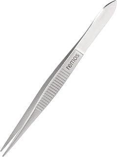 REMOS Splinter Tweezers Made of Stainless Steel with Serrated tip - 8 cm