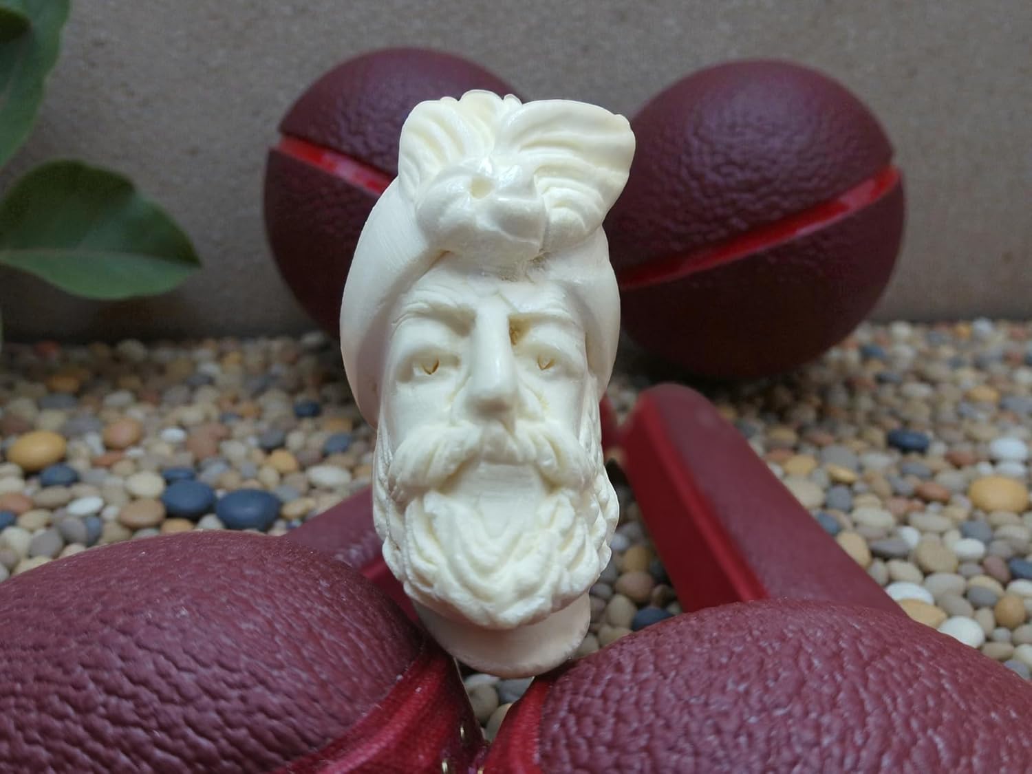 Meerschaum Online Block Meerschaum Eternal Warrior Pipe, Hand Carved, 132mm Length, with Fitted Case