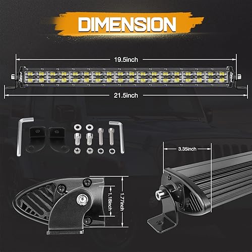 Miniatura 10 de Barra de luz LED de 40 pulgadas delgada de 360 W todoterreno, luz de conducción LED de punto de inundación, luz de trabajo combinada con arnés de