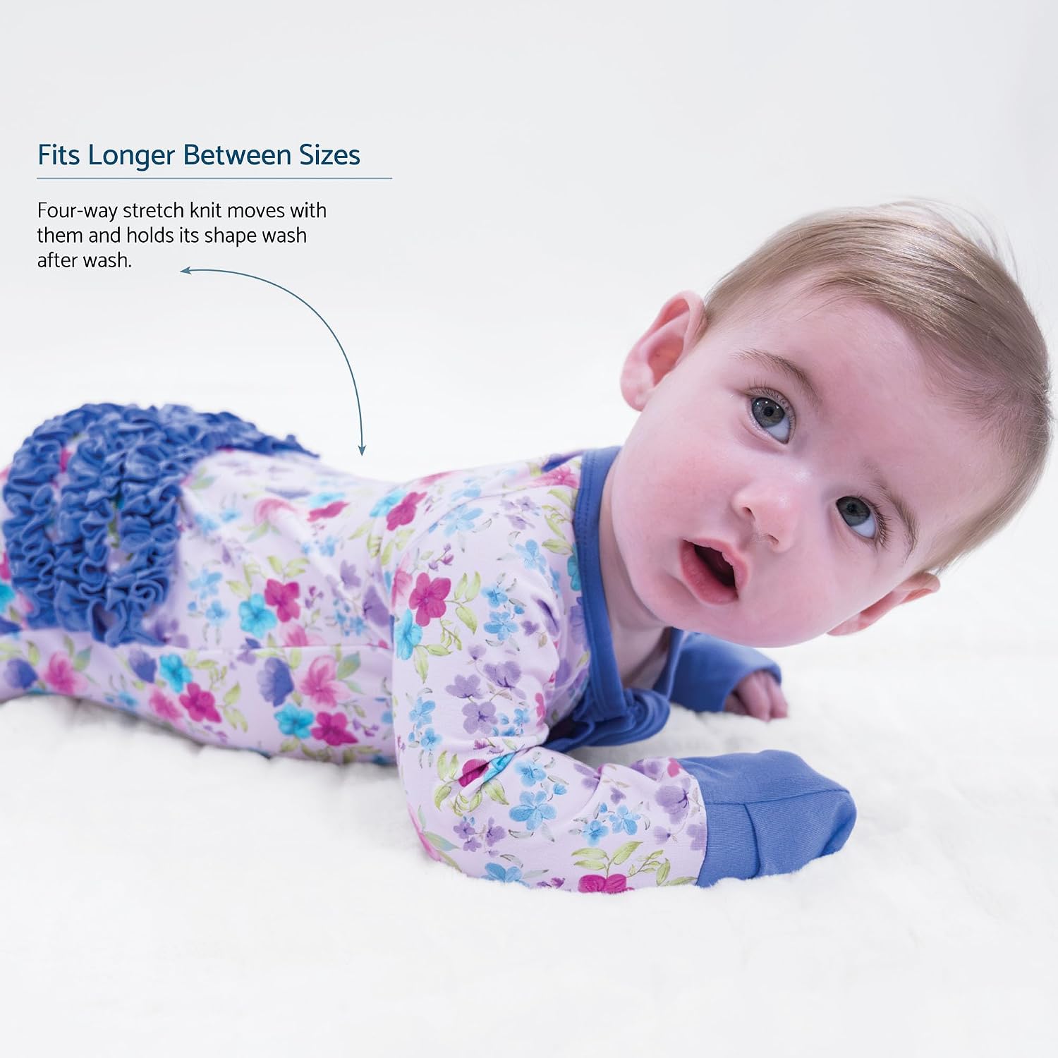 LollyBanks Baby Pajamas, Long Sleeve Baby Romper with 2-Way Zipper, 95% Viscose from Bamboo and 5% Spandex, Infant Sleepers