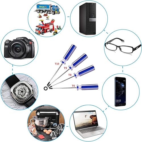 Miniatura 5 de Buspoll Torx - Juego de destornilladores T6 T8 T9 T10 Star destornillador adecuado para reparación de teléfonos celularesMaccomputadoras