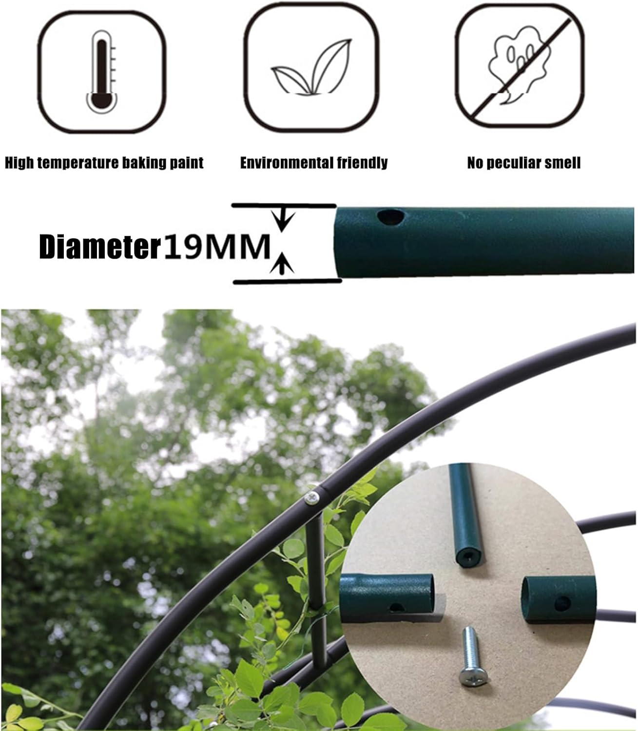 Metal Arch Arbor, Garden Arch for Various Climbing Plants, Pergola Archway, for Ceremony Bridal Party Backyard Archway Decorations, Easy Assemble(White,55x15.7x90in)