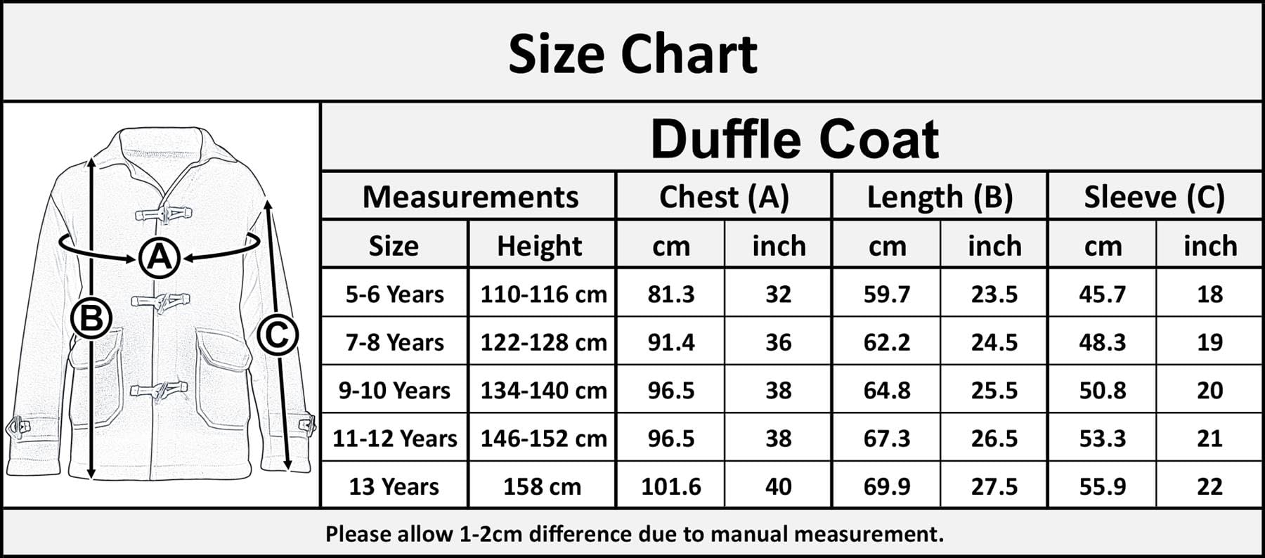 A2Z 4 Dzieci Dziewczynki Chłopcy Królewski Duffle Fleece Płaszcz Stylowe Utility Kieszenie Długie Rękawy Modna Moda Gruba Kurtka Wiek 5-13 Lat