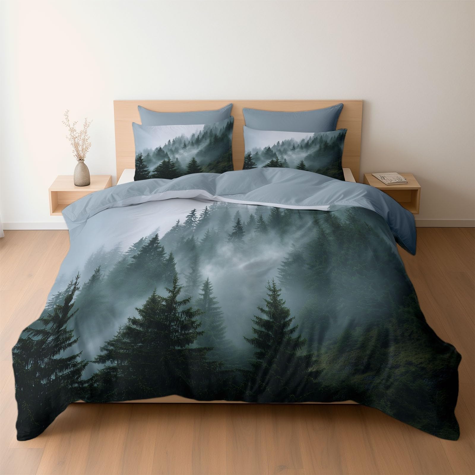 Parures de lit 240x260cm bleu clair en microfibre brossée au fini toucher doux