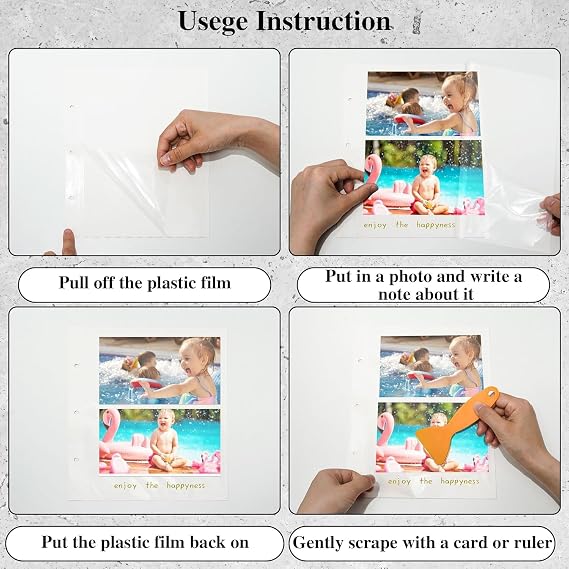 3 Ring Photo Album Refill Pages Self Adhesive 40 Sheets 80 Pages