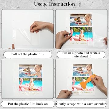 3 Ring Photo Album Refill Pages Self Adhesive 40 Sheets 80 Pages