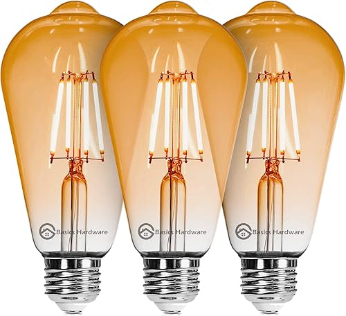 Bombillas LED Edison  Bombilla regulable, lámpara decorativa ST64 estilo vintage de 2700 K  dura más de 30 k+horas, 60 W, 110 V, 480 a 700 lúmenes,