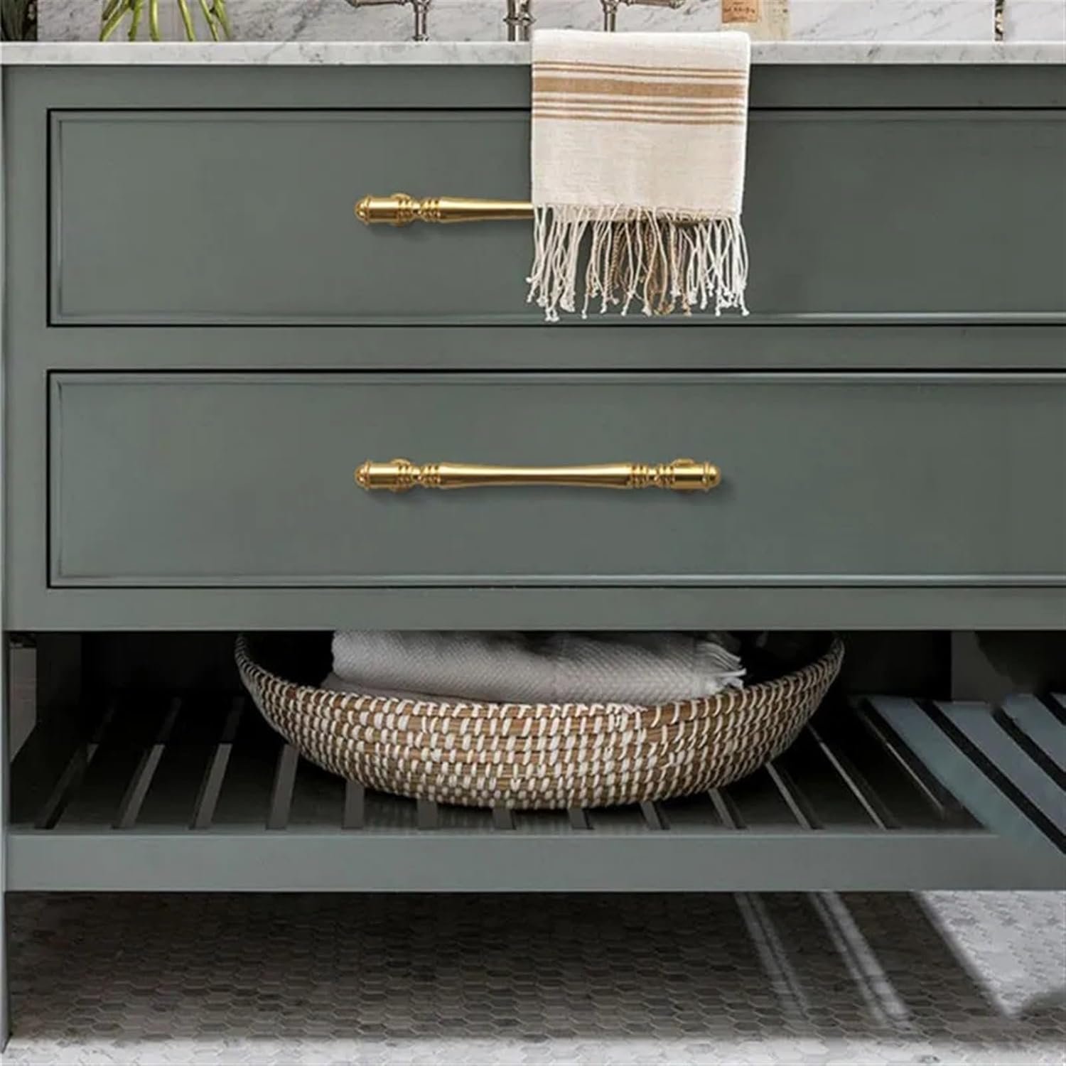 Brass Chrome Furniture Door Handles for Cabinets and Drawers Wardrobe Wine Cabinet Pulls Furniture Hardware 2Pcs(Chrome 160mm)