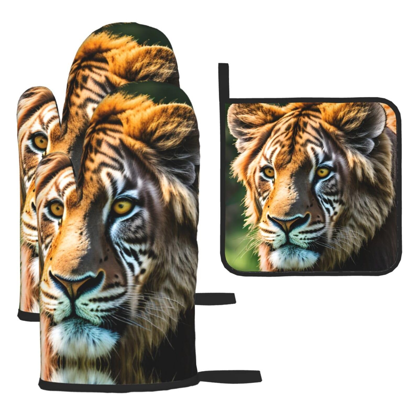 African Animals Christmas Oven Mitts,Cute Cooking Glove,Heat Resistant,Oven Mitts Gift for Mom,Housewarming