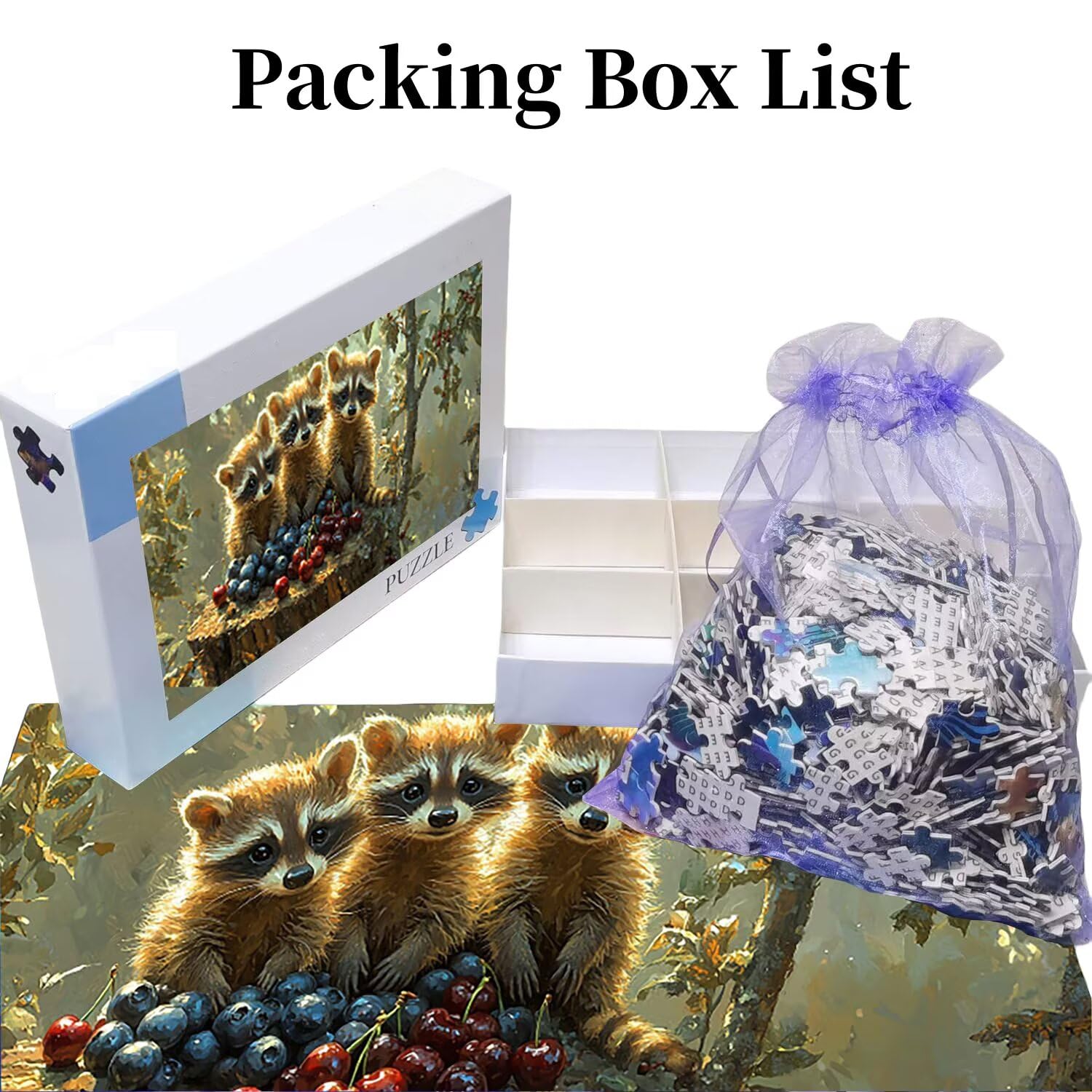 Puzzle 1100 Puzzle Erwachsene, EIN Herausforderndes Rätsel, Puzzles-Geschenk 87x42cm, Puzzlespiele für Die Ganze Familie, Geschenke für Frauen Männer, Thema: Tiere Kleine Waschbären j-187