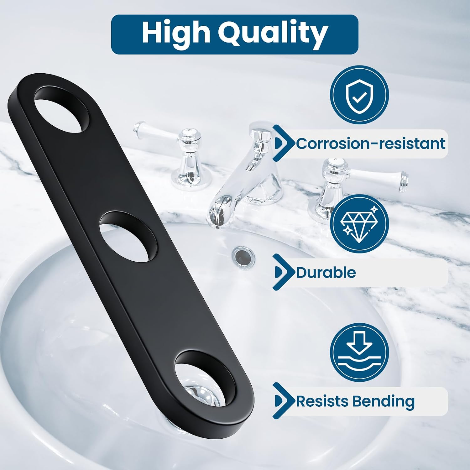 Faucet Stabilization Plate, Fit for Delta RP37490 | 3-Hole Under Sink Support Bracket, Reinforcement Baseplate, Retaining Plate For Victorian Style Sinks