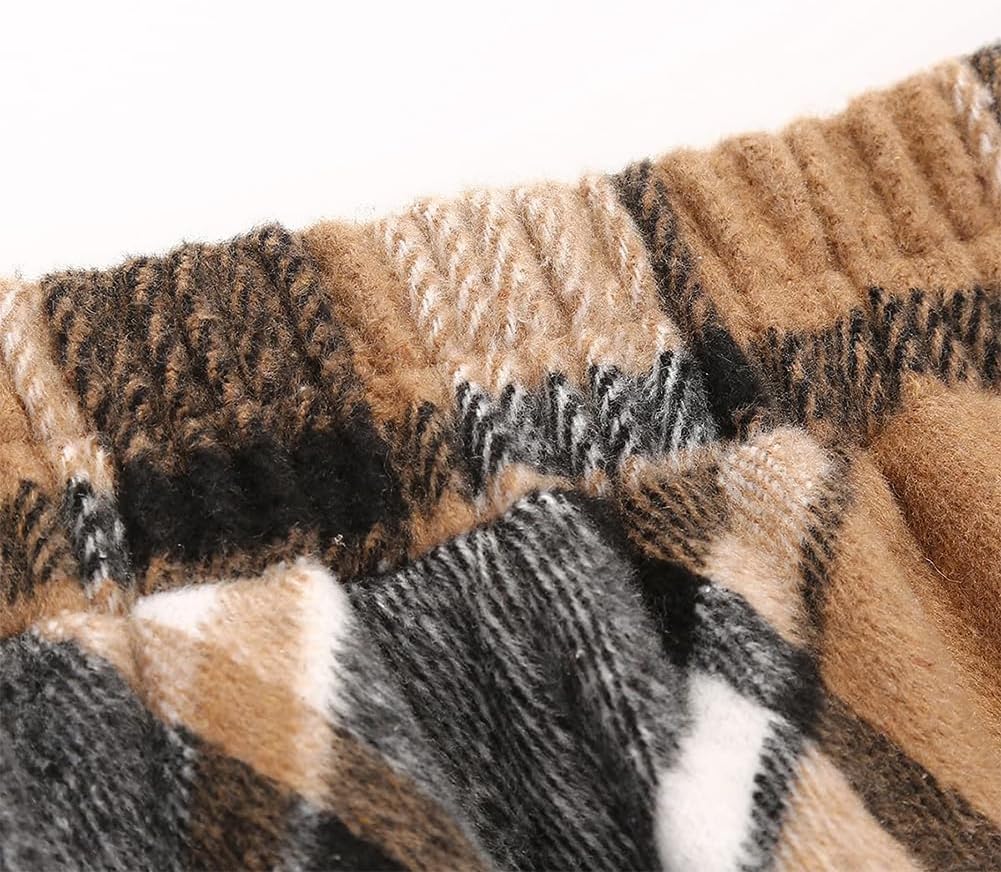 Long Plaid Wool Skirt for Womens Winter Fall Warm High Elastic Waist A line Flared Pleated Wool Tartan Skirts - Image 2