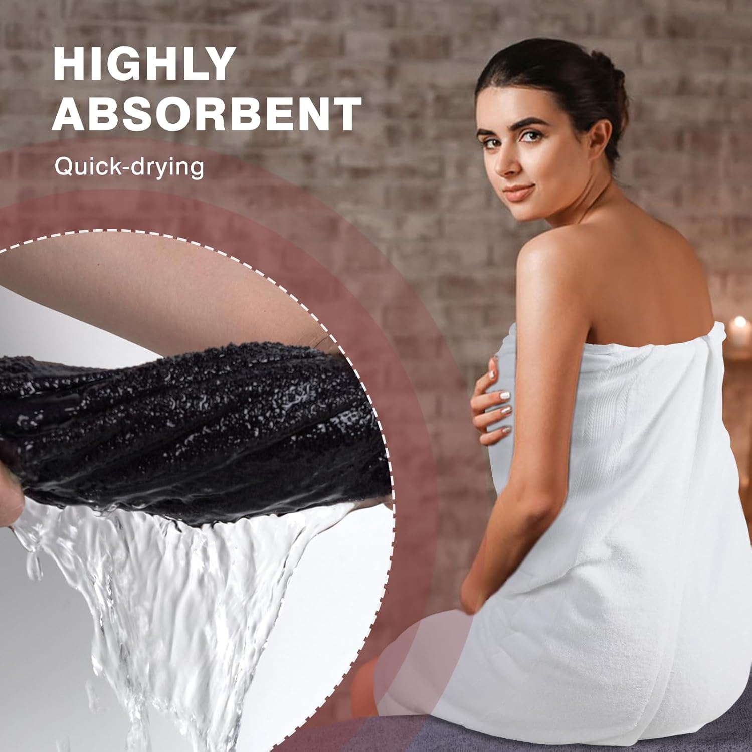 Jumbo Bath Towel Sheet Set: 2 Pcs 35X70 Cotton Luxury Extra Large Bath Sheets - Highly Absorbent Ultra Soft Quick Dry Oversized Lightweight Shower Towels for Adults Hotel Machine Washable (Dark Gray)