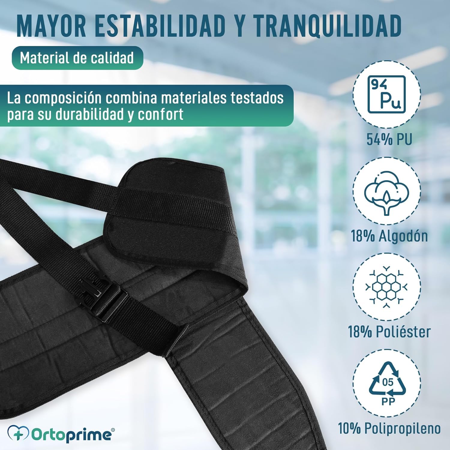 OrtoPrime Cinturón Silla de Ruedas Ancianos Cinturón PÉLVICO ANTICAÍDAS Cinturones Silla de Ruedas Ortopédicos - Arnés Silla de Ruedas Cinturón de SEGURIDAD para Ancianos (Talla Universal Ajustable)