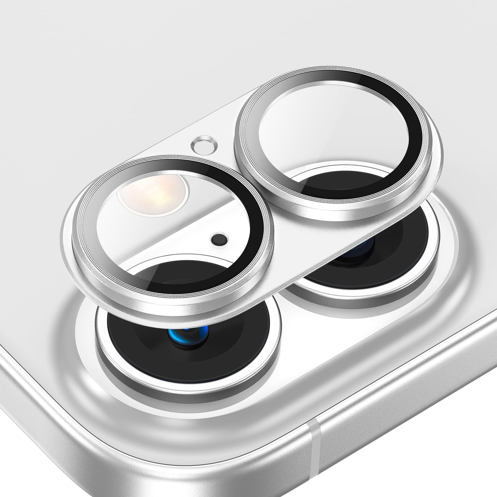 Tensea for iPhone 16 / iPhone 16 Plus Camera Lens Protector, Metal Aluminum Alloy Tempered Glass Cover Camera Screen Protector Accessories,