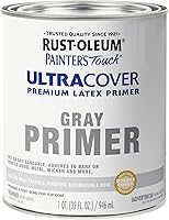 Vista 45 de Rust-Oleum Painter's Touch 1979502 - Pintura de látex, color negro brillante, 1 cuarto de galón