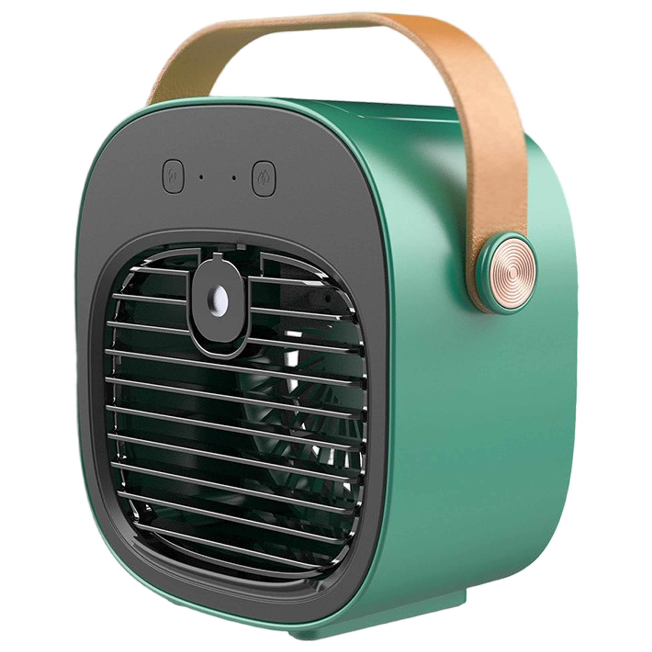 Car Air Conditioner, 3 Speeds Personal Cooling Fan with Humidifier Portable Usb Rechargeable Quiet Desk Air Conditioner for Home office Car, Green