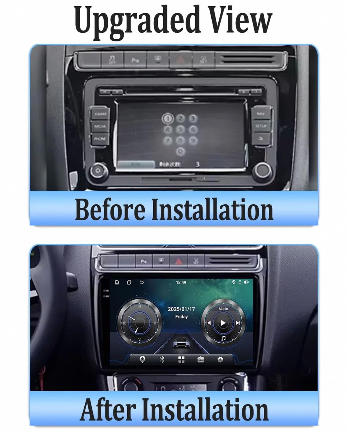 Ekran Apple Car Play I Android Auto dla Volkswagen Touareg I 1 GP 2002-2010 Odbiorniki Car Audio, Wyświetlacz Hd, Przenośna Nawigacja Na Żywo, Odtwarzacz Muzyki I, 4 Rdzeń 2G+32G