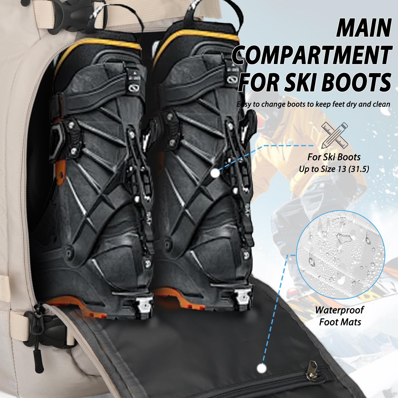 50L Ski Backpack